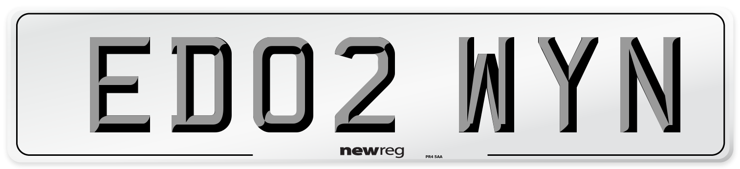 ED02 WYN Number Plate from New Reg